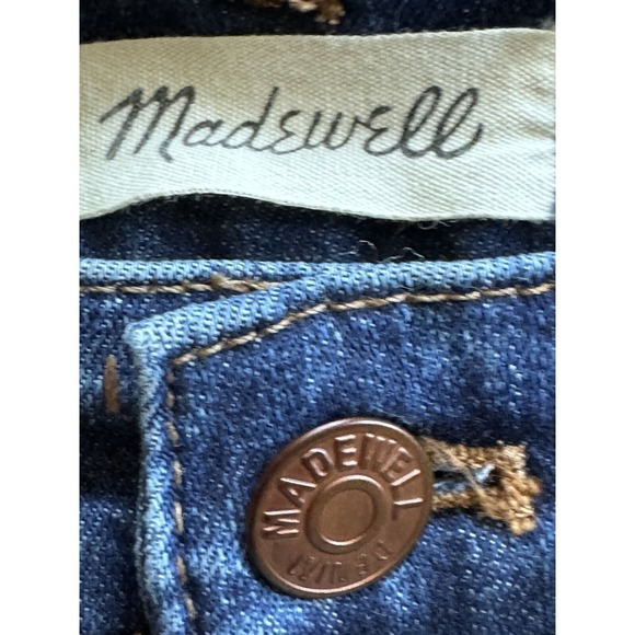 Madewell 10" High Rise Skinny Jeans Women's Size 26 Blue Button Fly Raw Hem - Picture 15 of 16